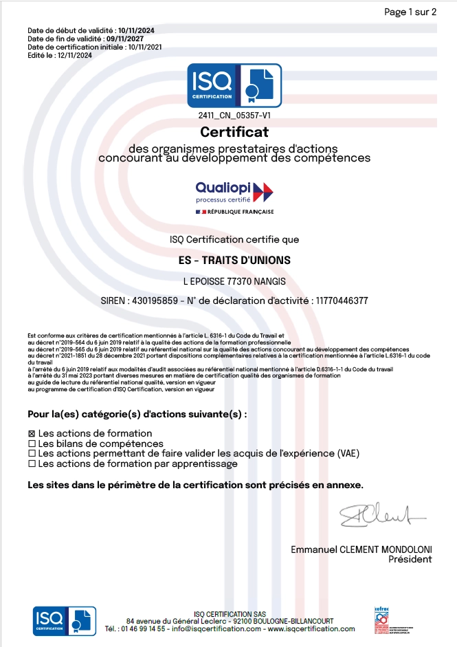 Mentions legales certificat qualiopi